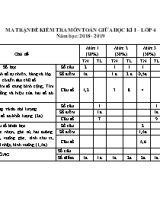 Bài kiểm tra Giữa học kỳ I môn Toán Lớp 4 - Năm học 2018-2019 - Trường Tiểu học Trần Quốc Toản (Có đáp án)